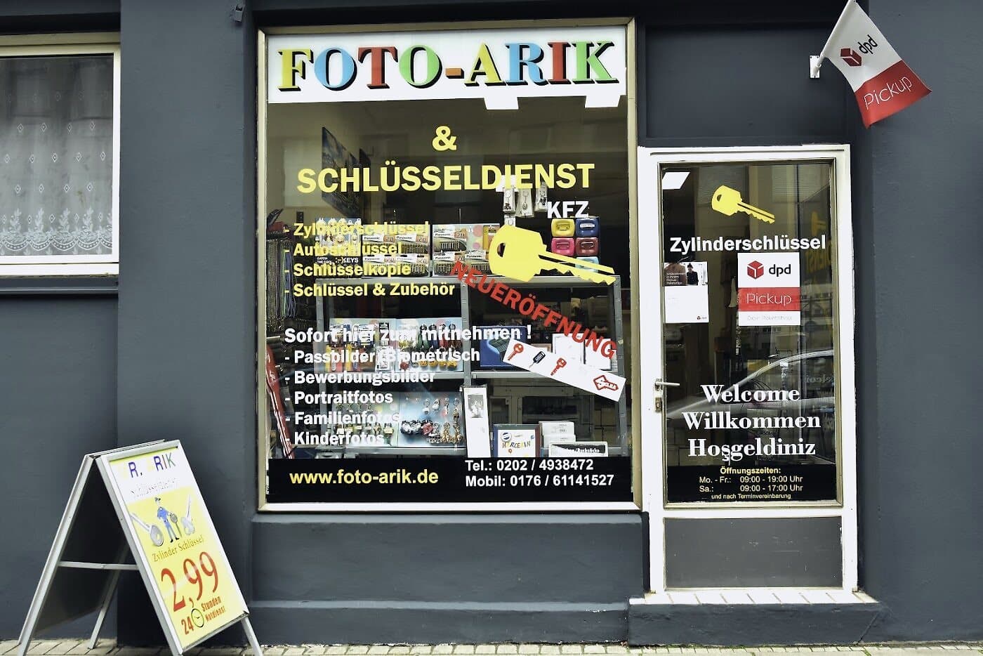 Ladengeschäft des Wuppertaler Auto Schlüsseldiensts